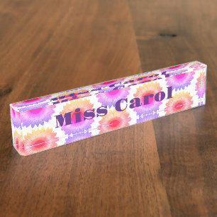 Pink Desk Nameplate