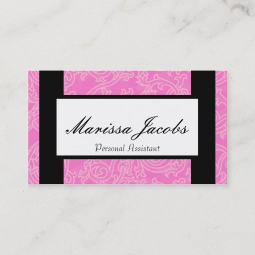 Customizable Pink Details Personal Assistant Business Card