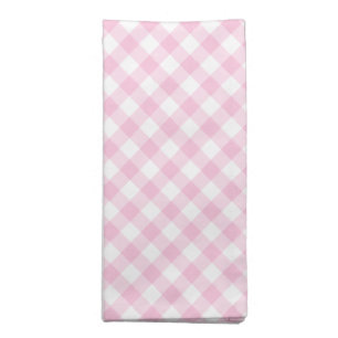 Pink Diagonal Gingham Plaid Pattern Cloth Napkin