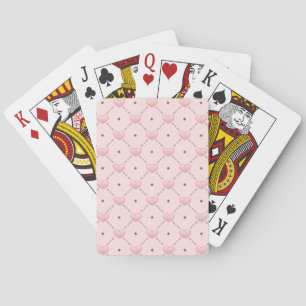 Pink diagonal pattern pink candy hearts poker cards