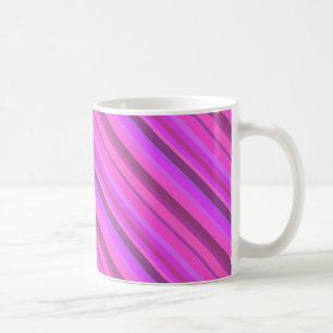 Pink diagonal stripes coffee mug