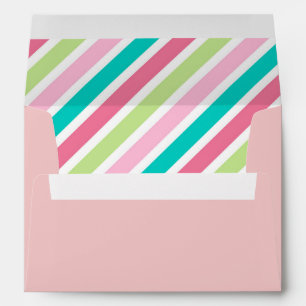 Pink Diagonal Stripes Envelope