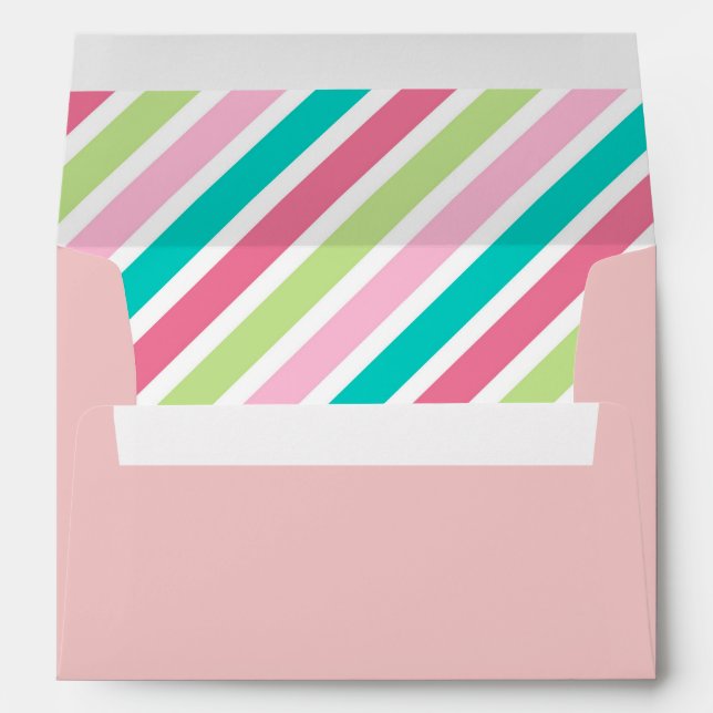 Pink Diagonal Stripes Envelope (Back (Bottom))