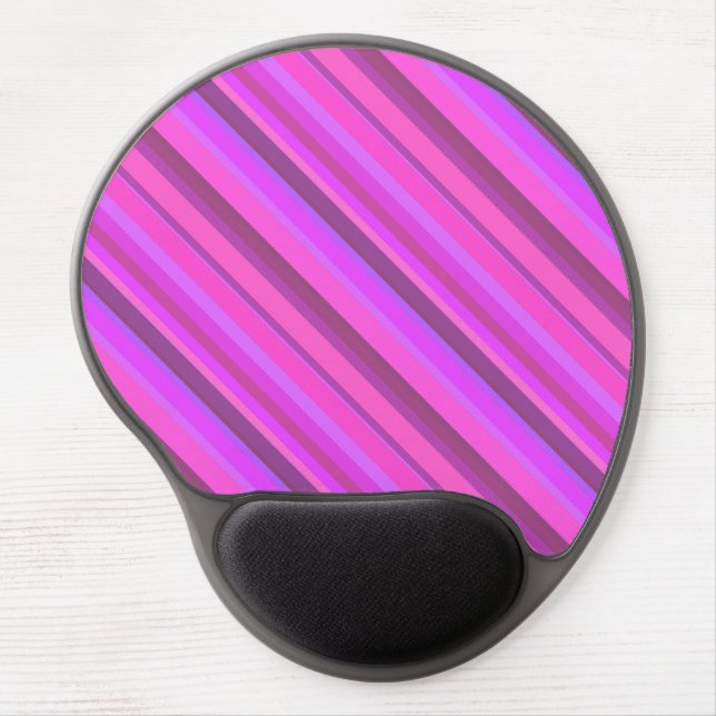 Pink diagonal stripes gel mouse pad (Front)