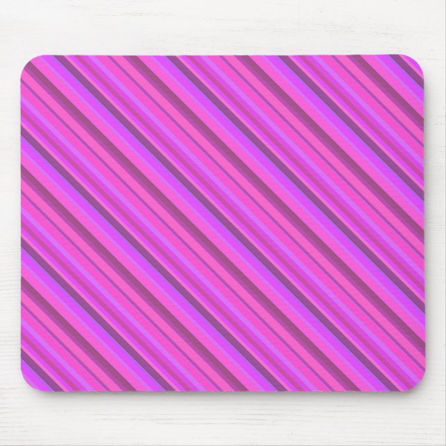 Pink diagonal stripes mouse pad (Front)