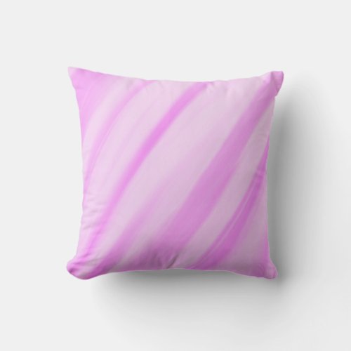 Pink Diagonal Stripes Painting Art Design Abstract Throw Pillow