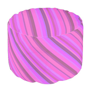 Pink diagonal stripes pouf