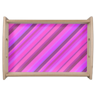 Pink diagonal stripes serving tray