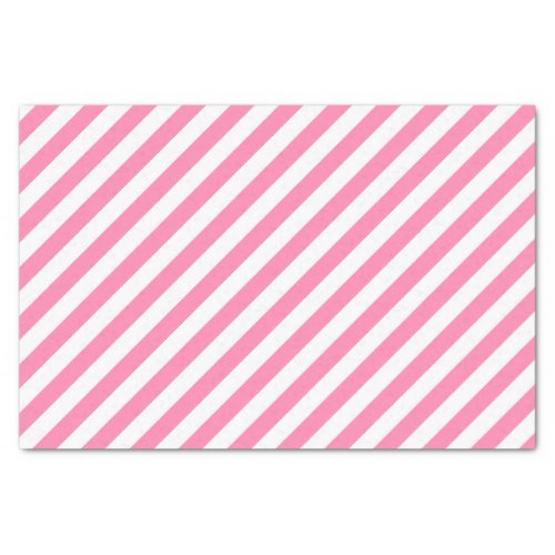 Pink Diagonal Stripes Tissue Paper