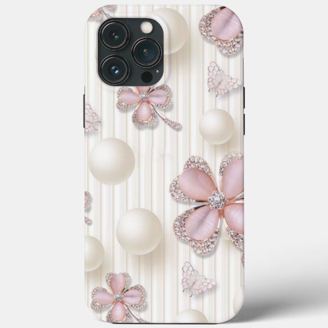 Pink diamond 4-leaf clovers Case-Mate iPhone case (Back)