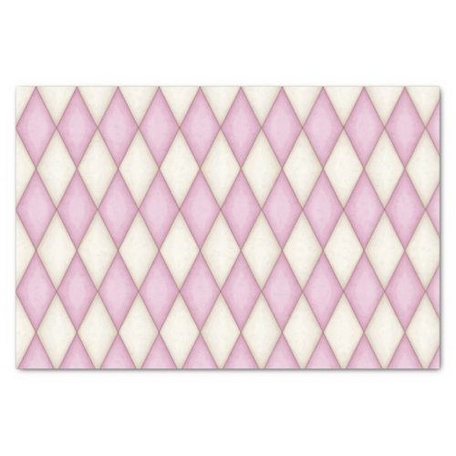 Pink Diamond Check Medieval Fairytale Princess Tissue Paper