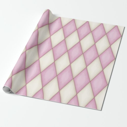 Pink Diamond Check Medieval Fairytale Princess Wra Wrapping Paper