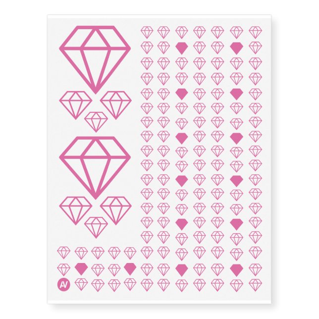 Pink Diamond Collection Temporary Tattoos (Front)