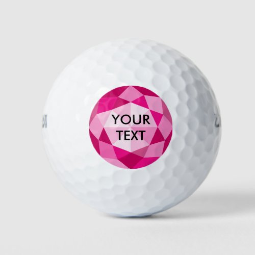 Pink diamond custom golf ball set gift for her