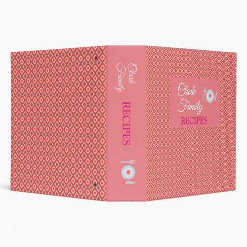 Pink Diamond Eternity Design 3 Ring Binder