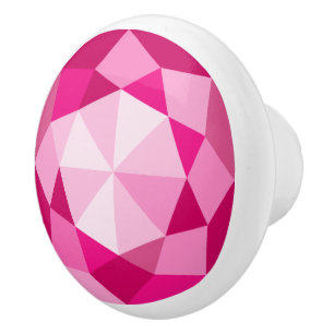 Pink diamond gemstone pull knobs for kids room