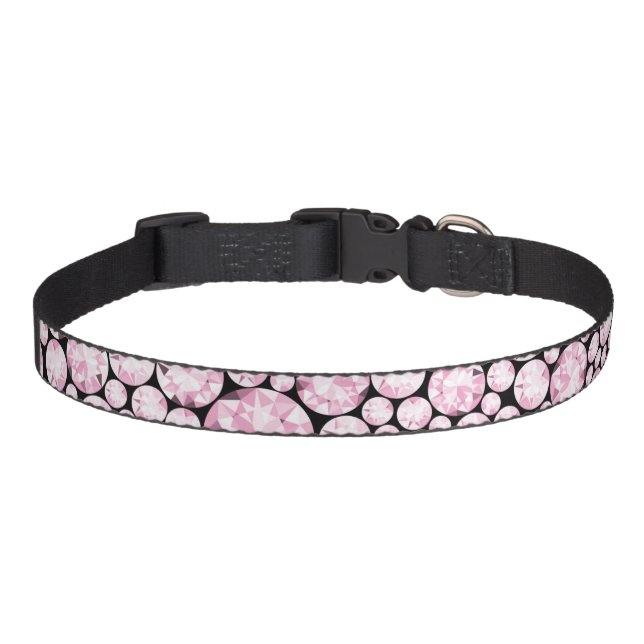 Pink Diamond Gemstones Glam Pet Elegant Fun Pet Collar (Front)