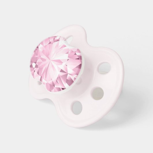Pink Diamond Glitz Gem - Baby Girl Binky Pacifier (Front Right)