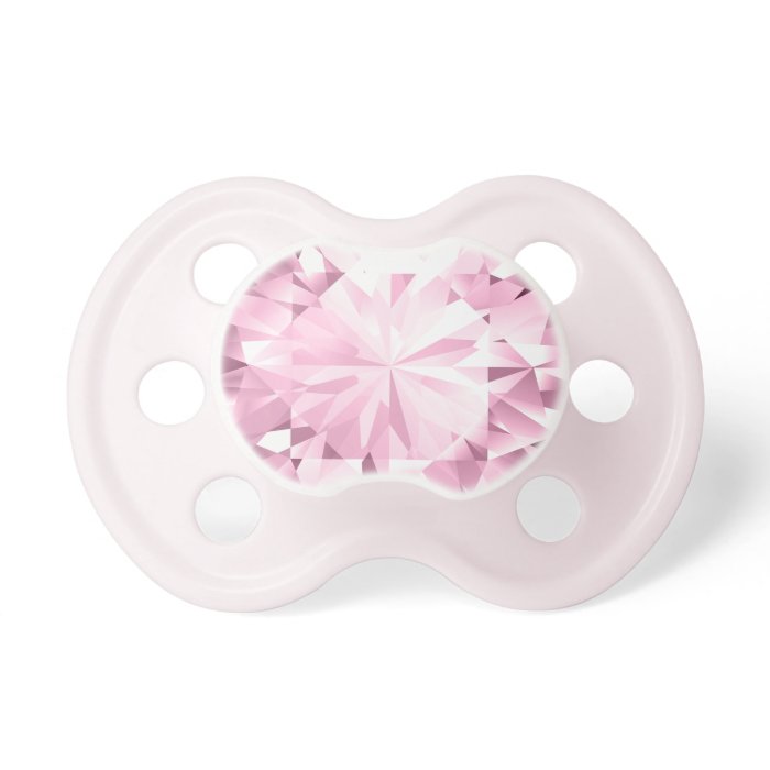 Pink Diamond Glitz Gem   Baby Girl Binky Baby Pacifier