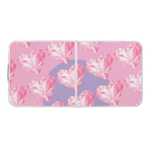 Pink Diamond Heart Pattern – Cute & Stylish Beer Pong Table