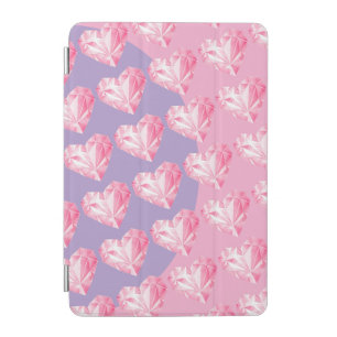 Pink Diamond Heart Pattern – Cute & Stylish Design iPad Mini Cover