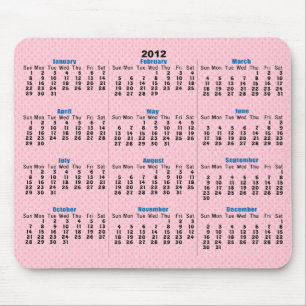 Pink Diamond Pattern 2012 Calendar Mousepad