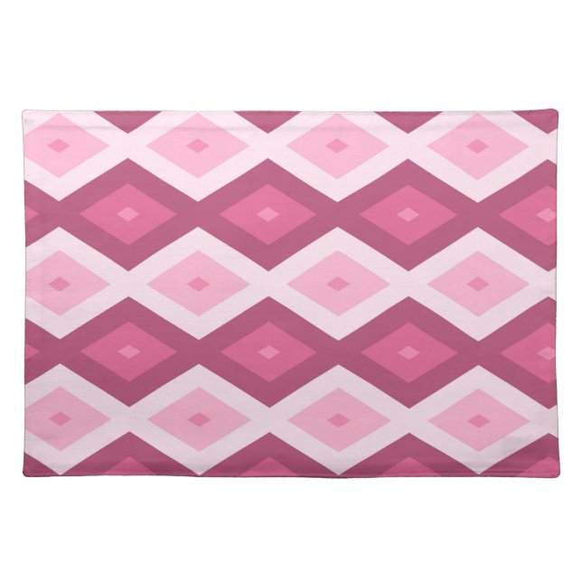 Pink diamond pattern cloth placemat (Front)