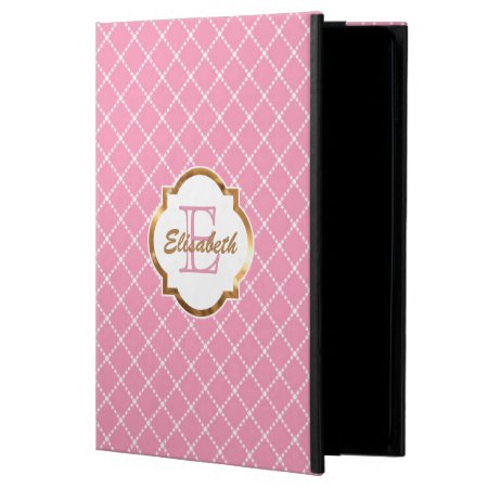 Pink Diamond Pattern, Faux Gold Foil, Personalized Powis Ipad Air 2 Ca