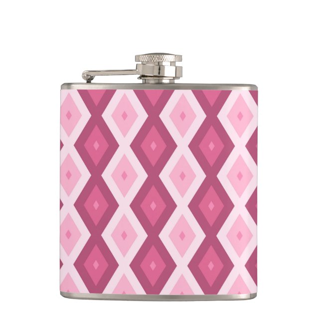 Pink diamond pattern flask (Front)