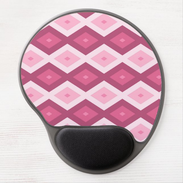 Pink diamond pattern gel mouse pad (Front)