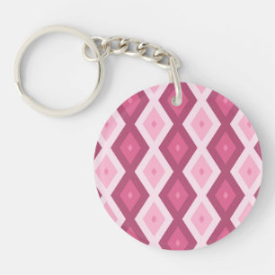 Pink diamond pattern keychain