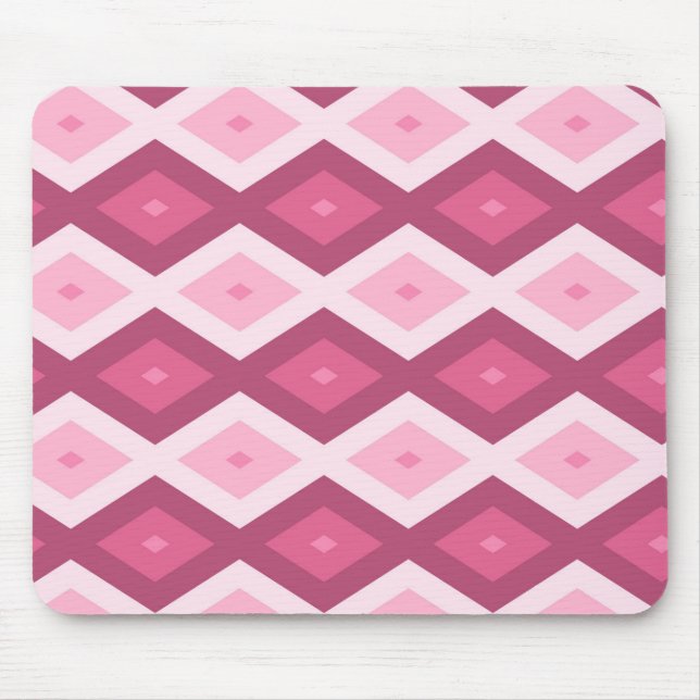 Pink diamond pattern mouse pad (Front)
