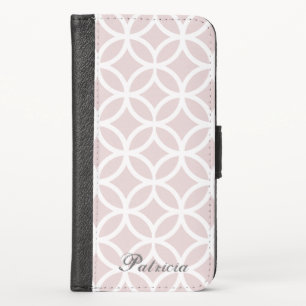Pink Diamond Pattern Personalized iPhone X Wallet Case
