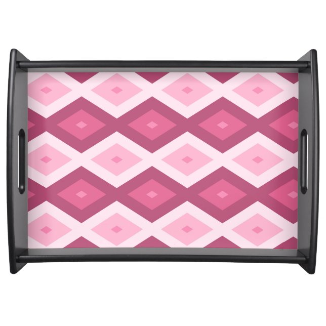 Pink diamond pattern serving tray (Front)