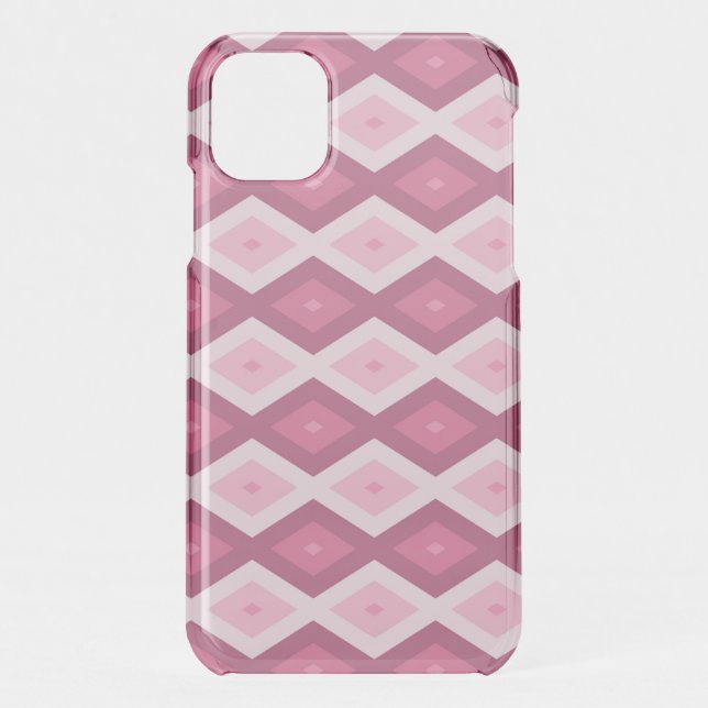 Pink diamond pattern uncommon iPhone case (Back)