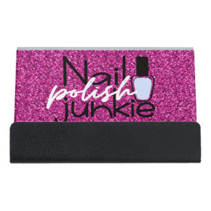 Pink Diamond Polish Junkie, QR code Card Holder