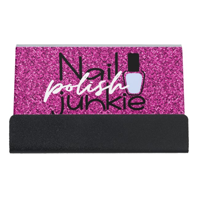 Pink Diamond  Polish Junkie, QR code Card Holder (Front)
