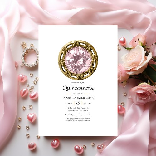 Pink Diamond Quinceaera Invitation