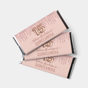 Pink Diamond Quinceanera Thank You Hershey Bar Fav