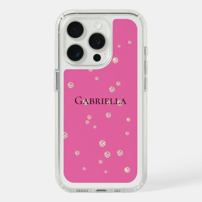 Pink Diamond Sparkle Jewel Speck iPhone Case (Front (White Titanium))
