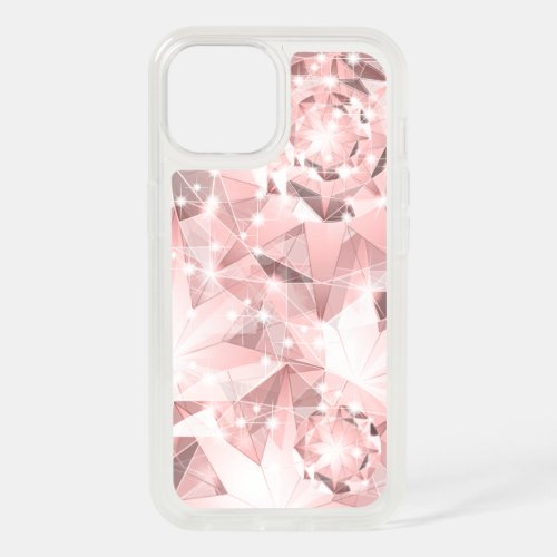 Pink Diamond Sparkle on Light Pastel Brilliant iPhone 15 Case