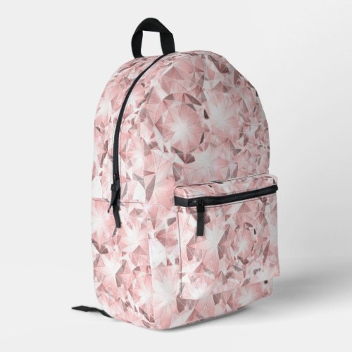 Pink Diamond Sparkle on Light Pastel Brilliant Printed Backpack