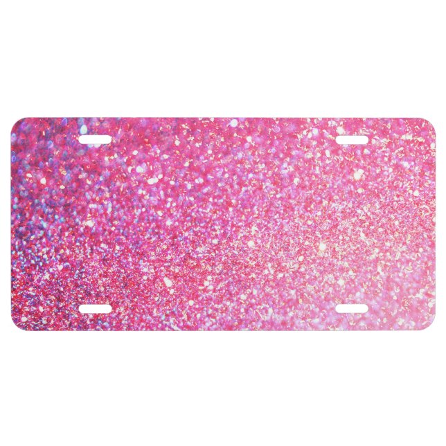 Pink Diamond Style License Plate (Front)