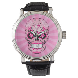 Pink Diamond Sugar Skull Watch