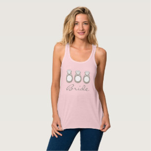 Pink Diamond Wedding Engagement Ring BRIDE to Be Tank Top