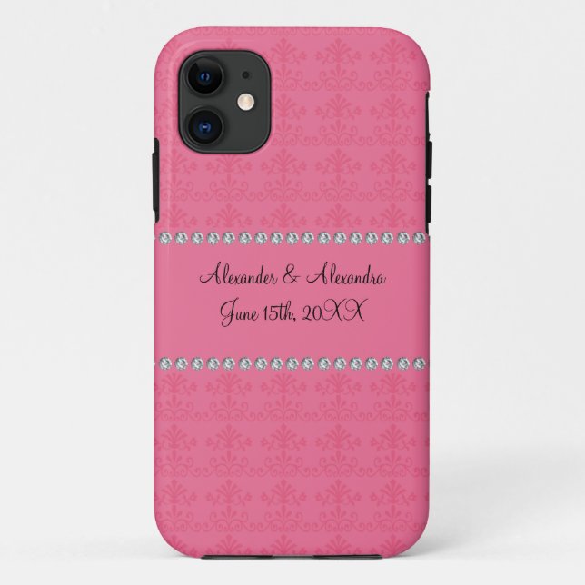Pink diamond wedding favors Case-Mate iPhone case (Back)