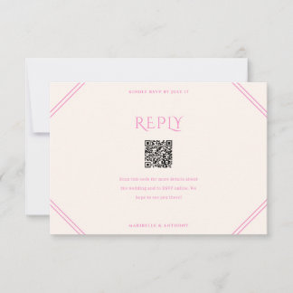Pink Diamond Wedding RSVP Card