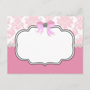 Pink Diamonds and Pearls Damask Invitation
