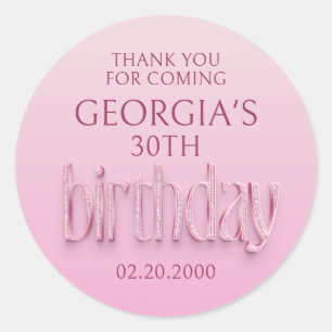Pink Diamonds Birthday Classic Round Sticker