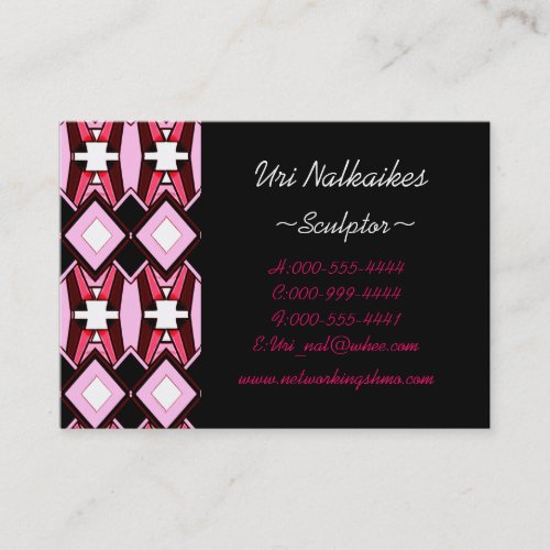 pink diamonds business card template